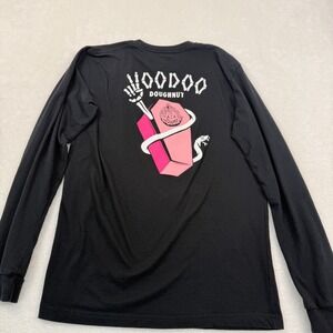 Voodoo Doughnut Graphic Long Sleeve T Shirt Mens Unisex Medium Black Goth Grunge